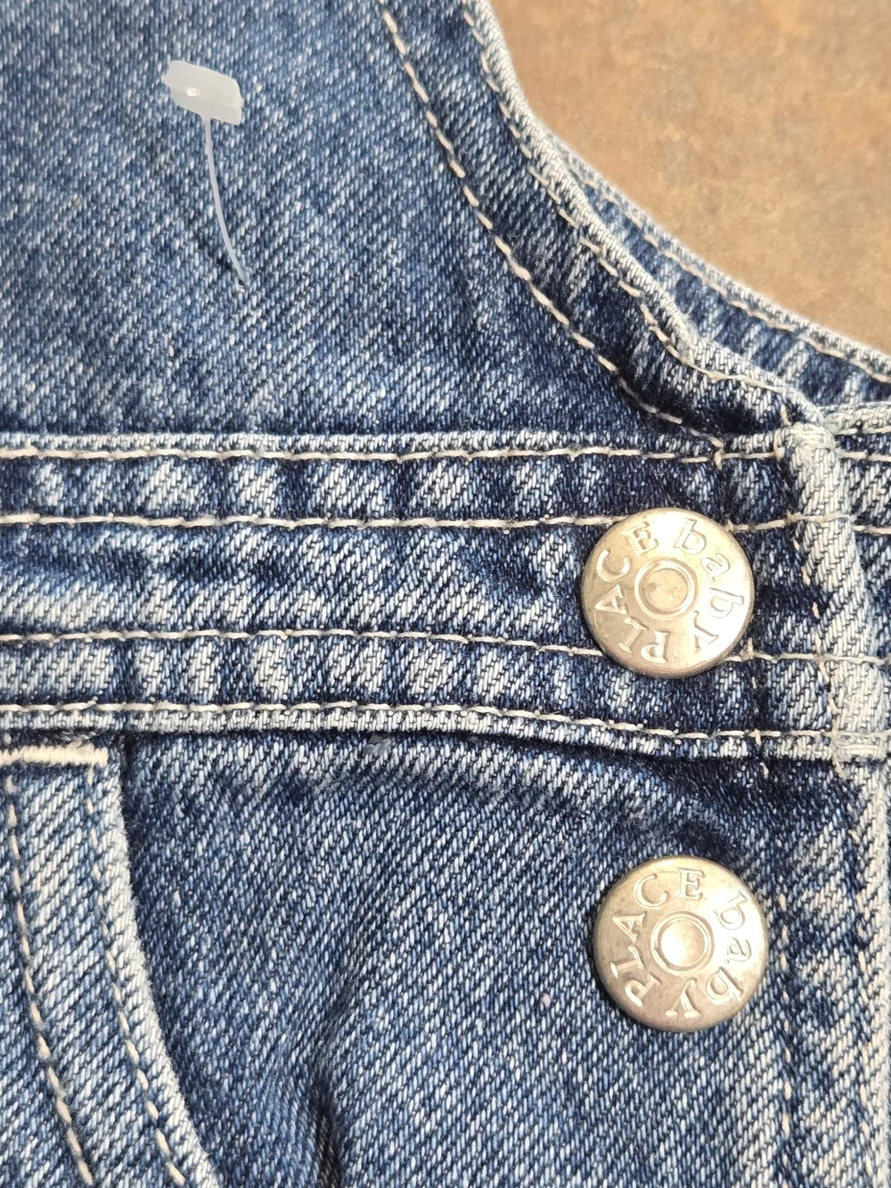 The Children's Place Denim Jumper Overall Dress Leopard Trim 3T New Safari Chic - Picture 7 of 11